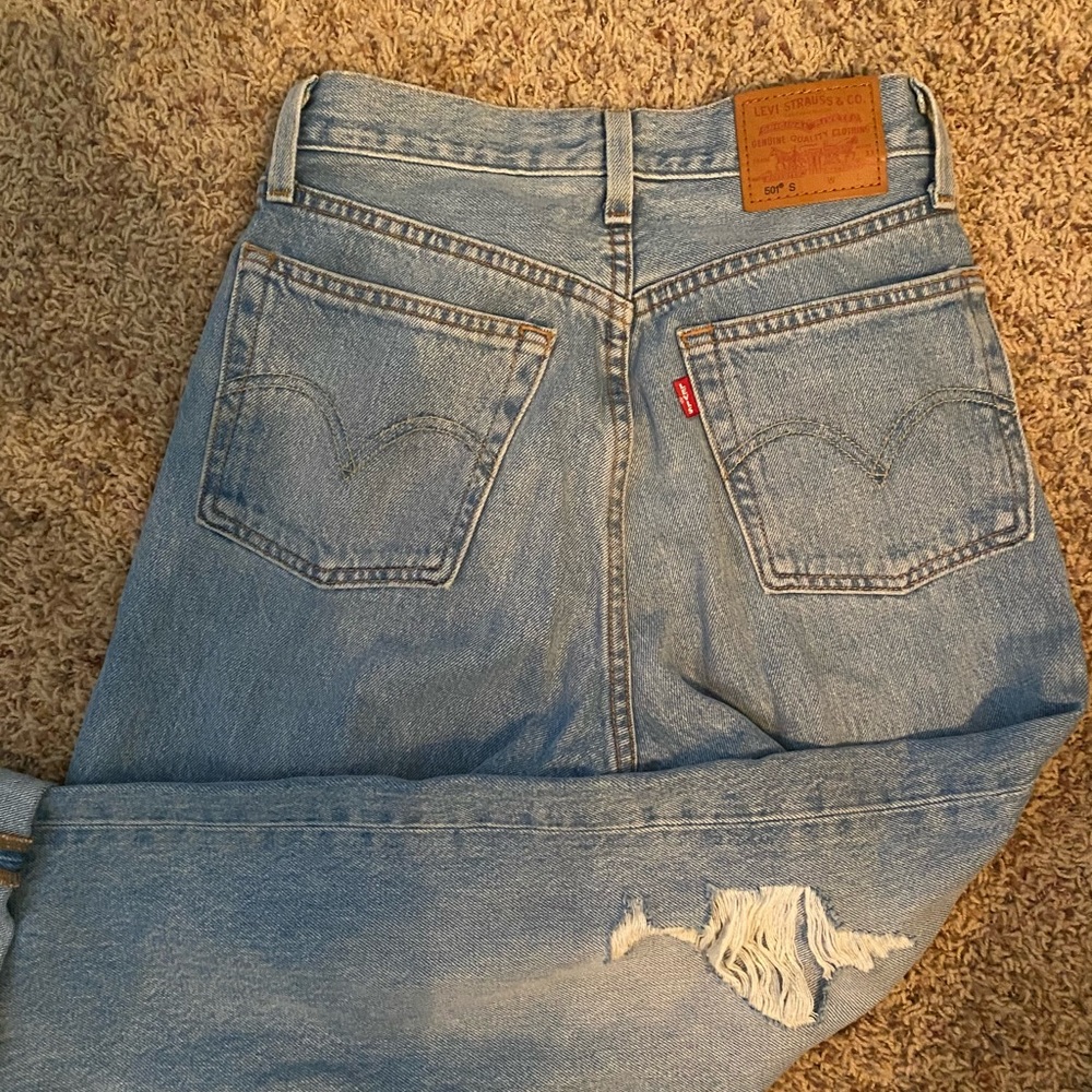 Levi’s 501 High Waisted Distressed Jeans